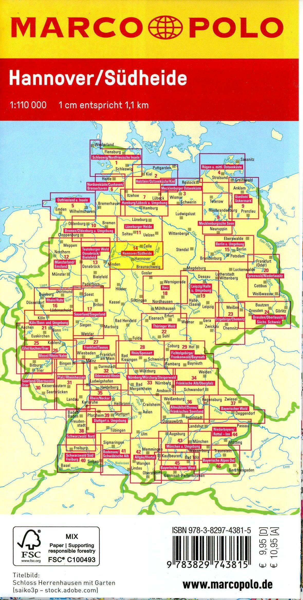 Beispielinhalt (Bild) MARCO POLO Freizeitkarte 14 Hannover, Südheide 1:110.000