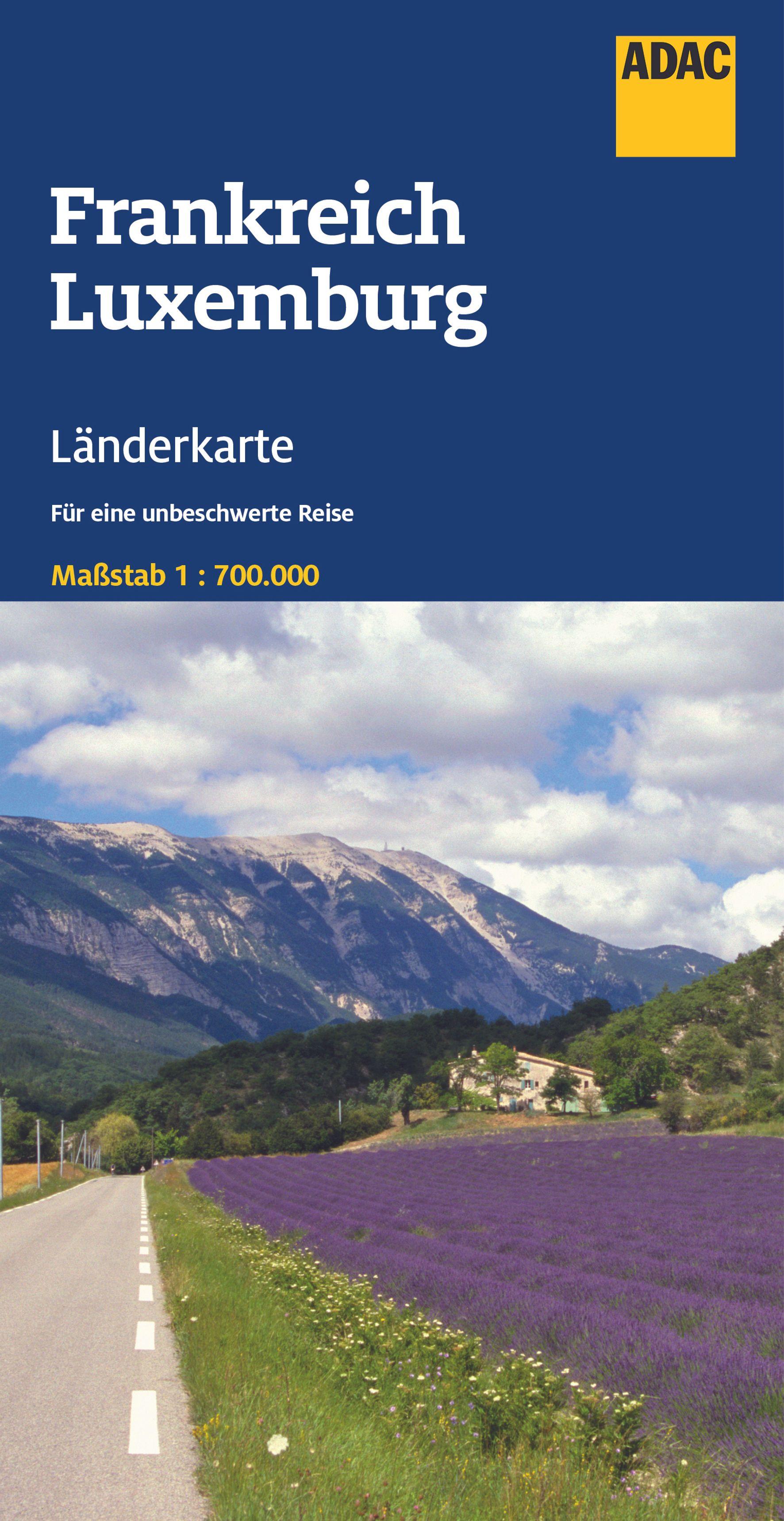 Vorderes Coverbild ADAC Länderkarte Frankreich, Luxemburg 1:700.000
