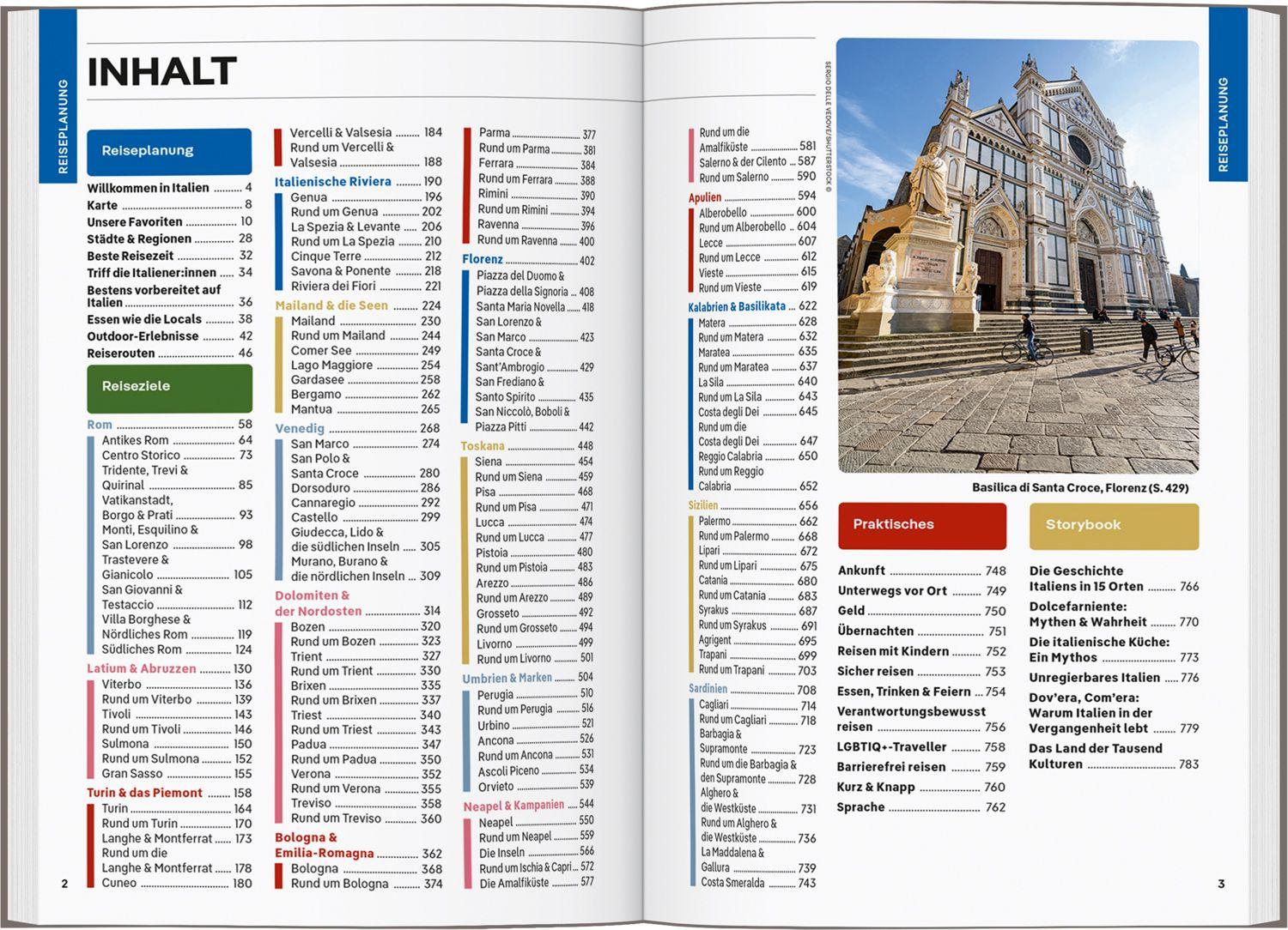 Beispielinhalt (Bild) LONELY PLANET Reiseführer Italien