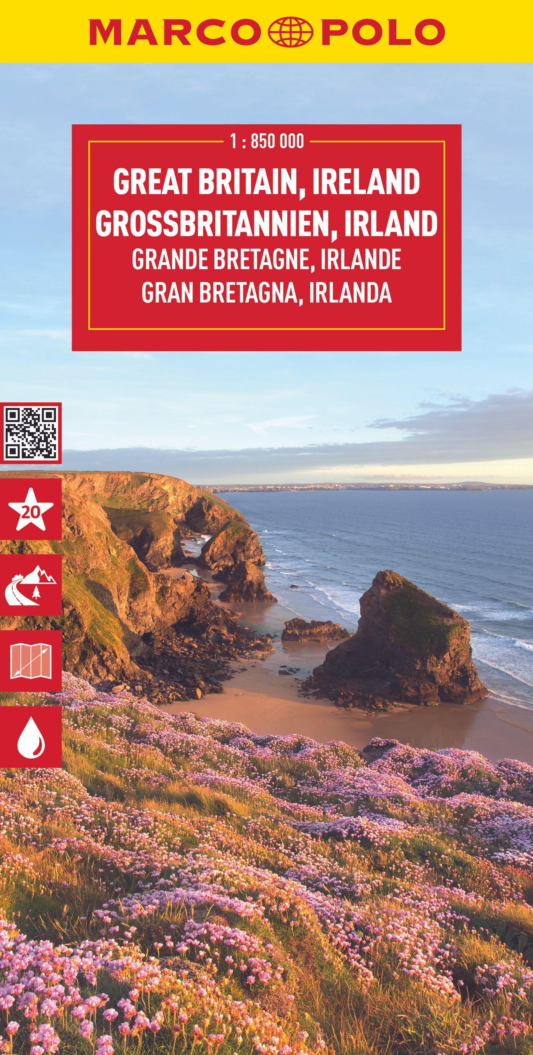 Vorderes Coverbild MARCO POLO Reisekarte Großbritannien, Irland 1:850.000