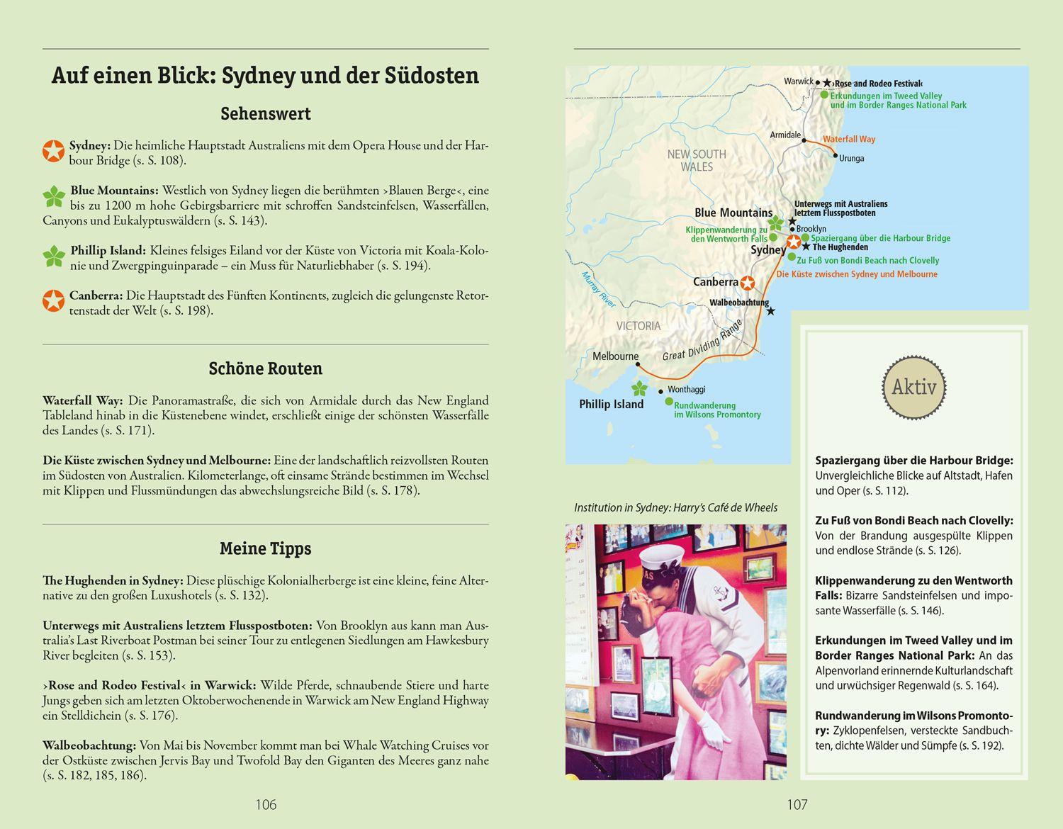 Beispielinhalt (Bild) DUMONT Reise-Handbuch Reiseführer Australien, Der Osten und Tasmanien