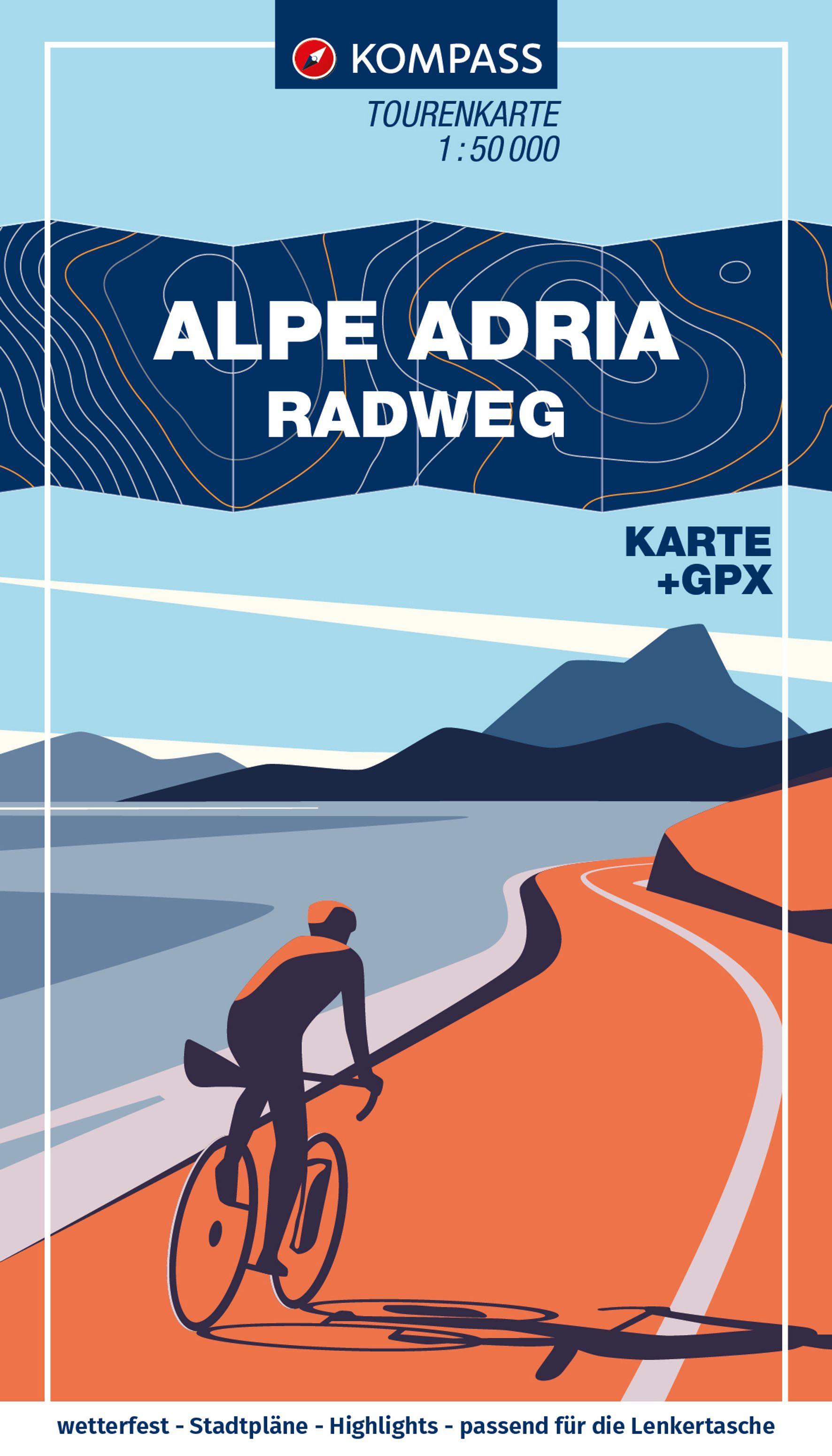 Vorderes Coverbild KOMPASS Fahrrad-Tourenkarte Alpe Adria Radweg 1:50.000