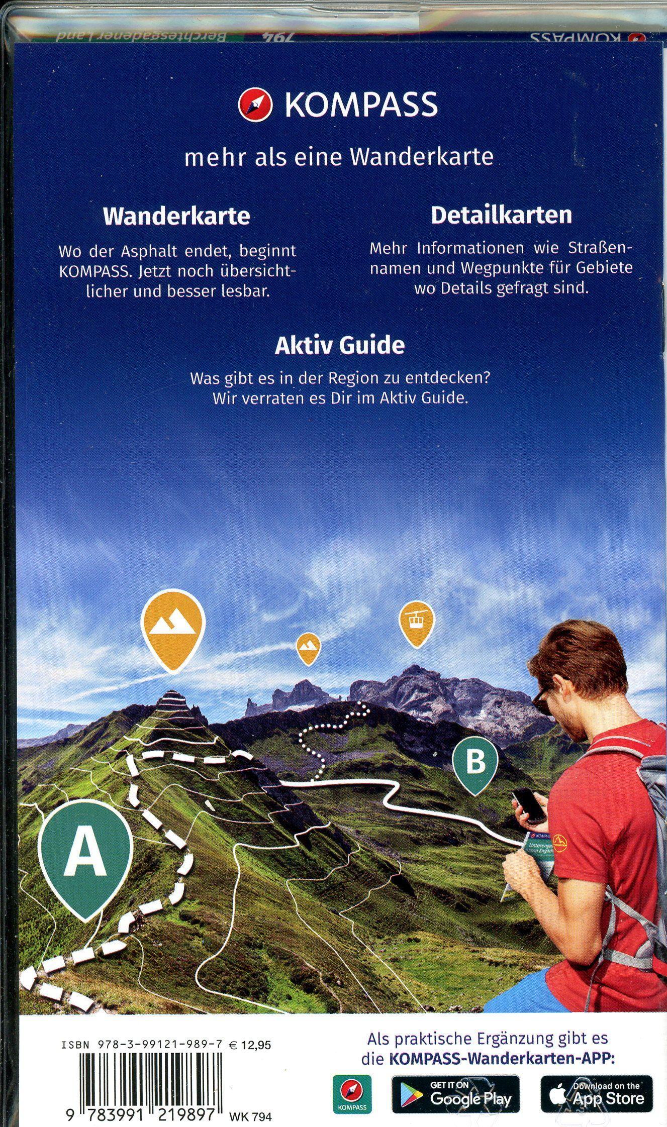 Beispielinhalt (Bild) KOMPASS Wanderkarte 794 Berchtesgadener Land, Königssee, Nationalpark Berchtesgaden 1:25.000