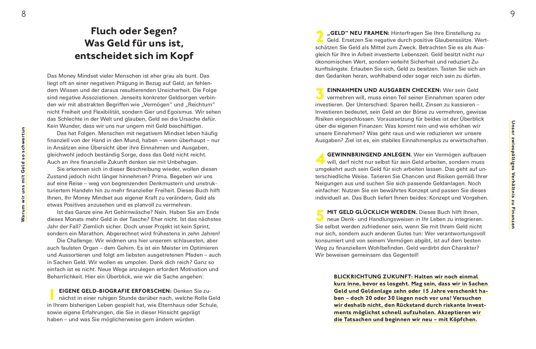 Beispielinhalt (Bild) Mehr Geld! Mit einem positiven Money Mindset zur finanziellen Freiheit