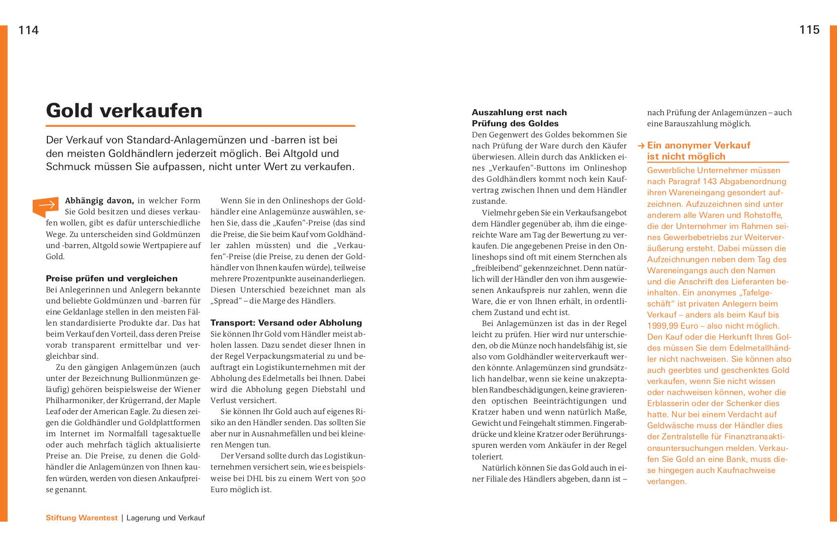 Beispielinhalt (Bild) Investieren in Gold