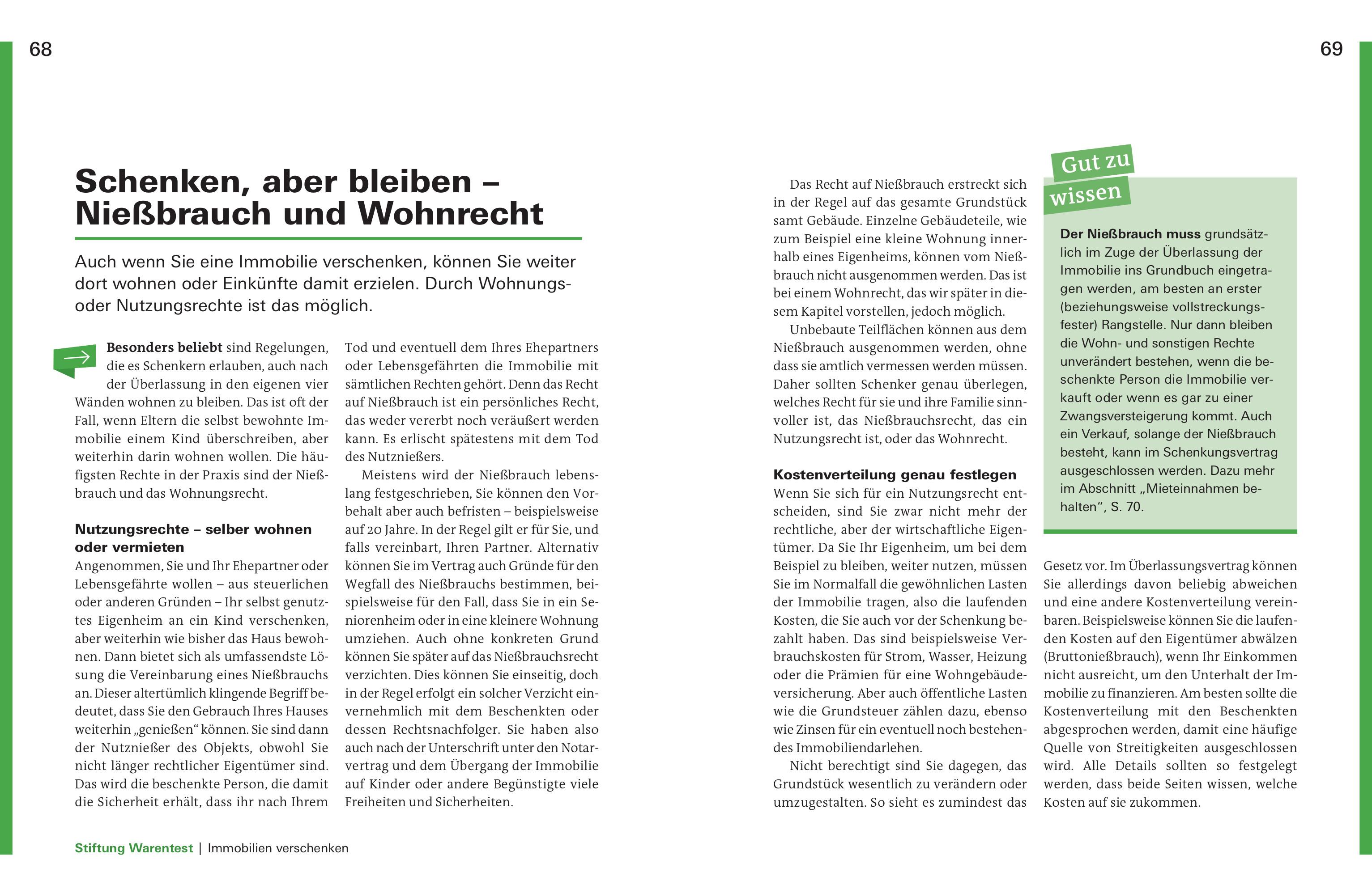 Beispielinhalt (Bild) Immobilien verschenken und vererben