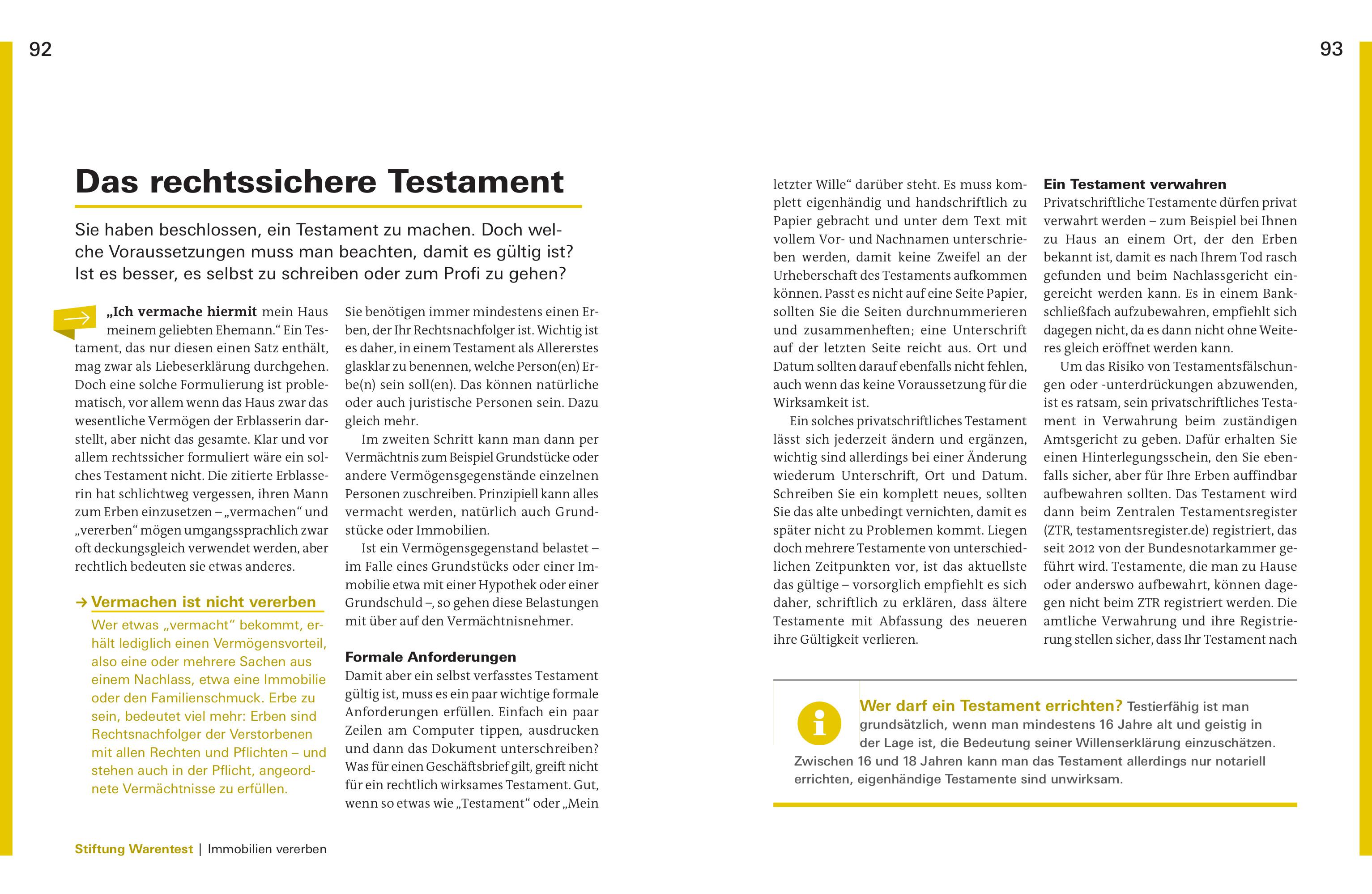 Beispielinhalt (Bild) Immobilien verschenken und vererben