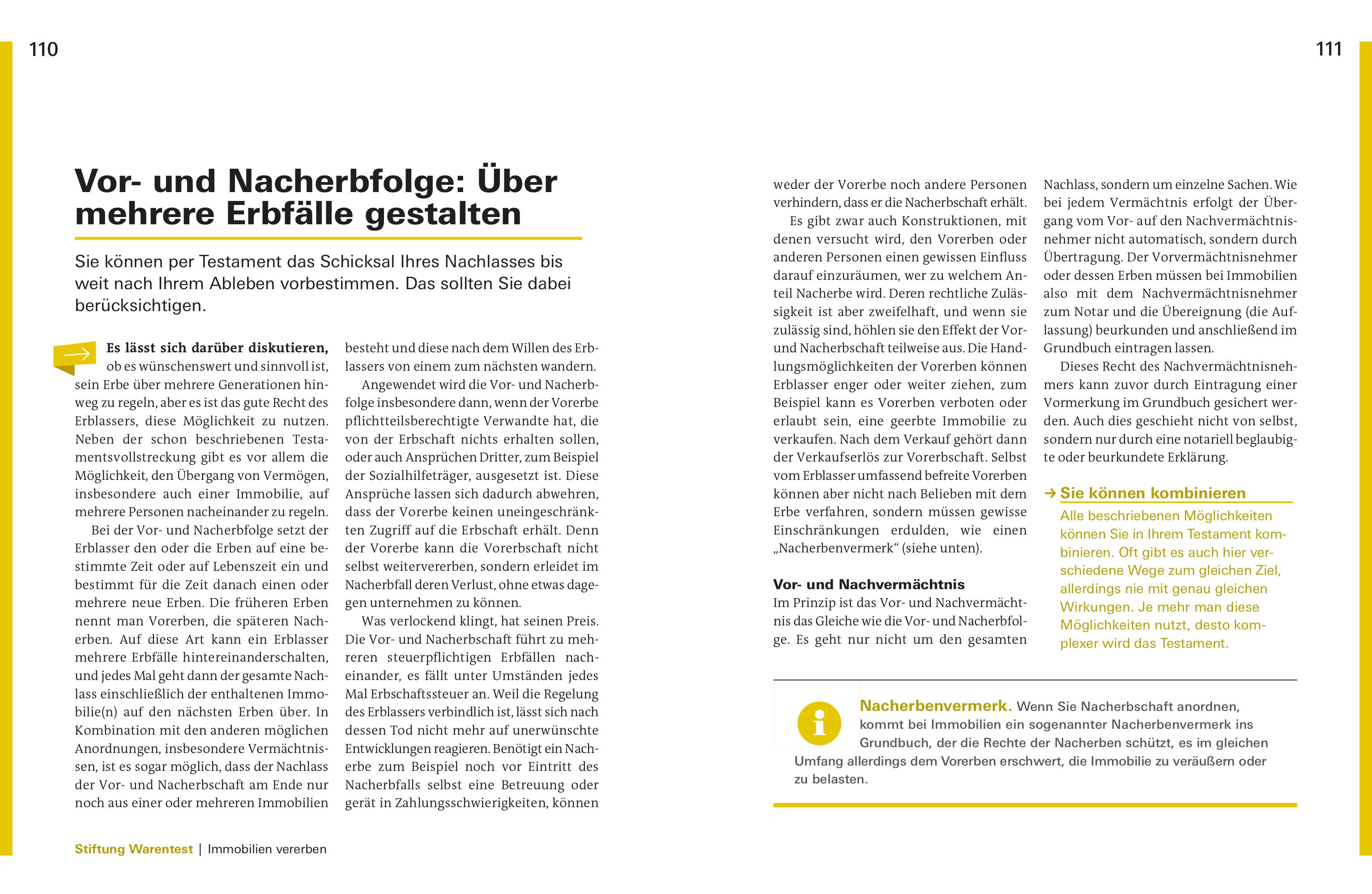 Beispielinhalt (Bild) Immobilien verschenken und vererben