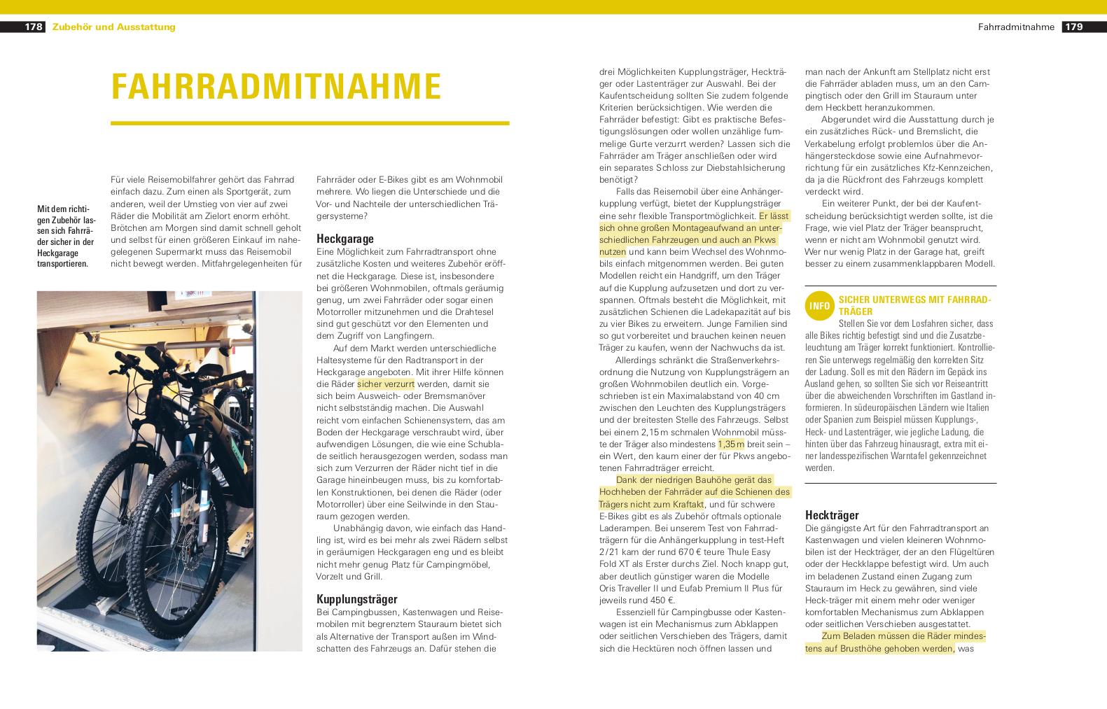 Beispielinhalt (Bild) Das große Wohnmobil-Handbuch