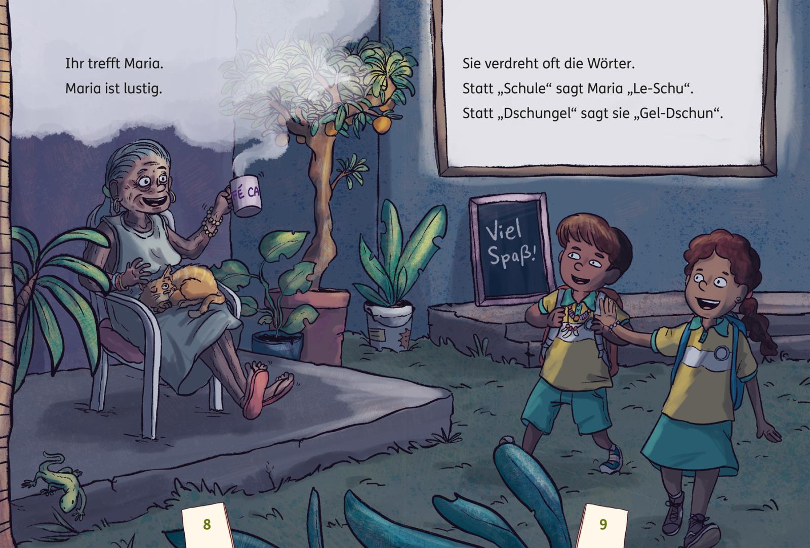 Beispielinhalt (Bild) Achtung!: Sumpfiger Schulweg