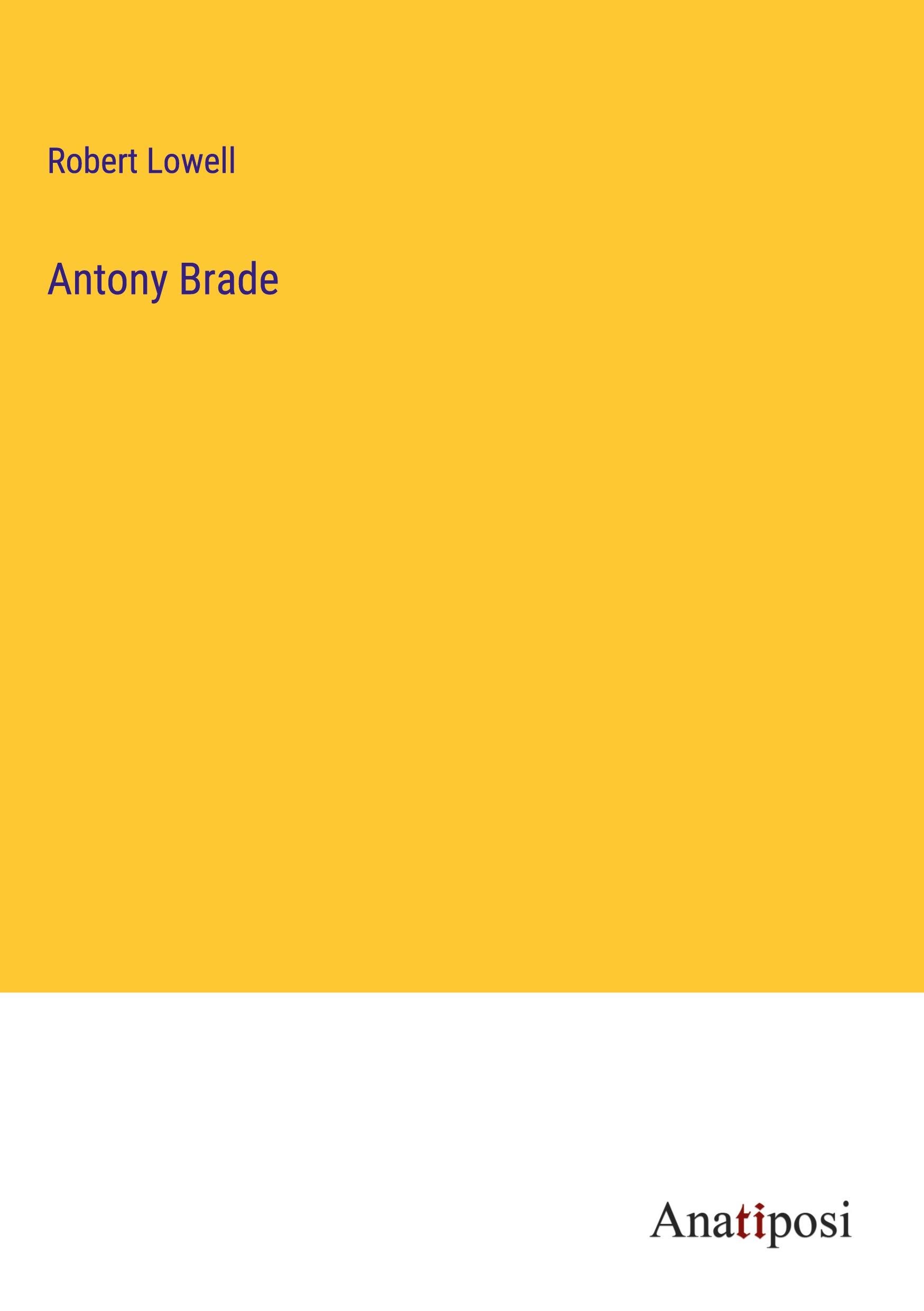 Vorderes Coverbild Antony Brade