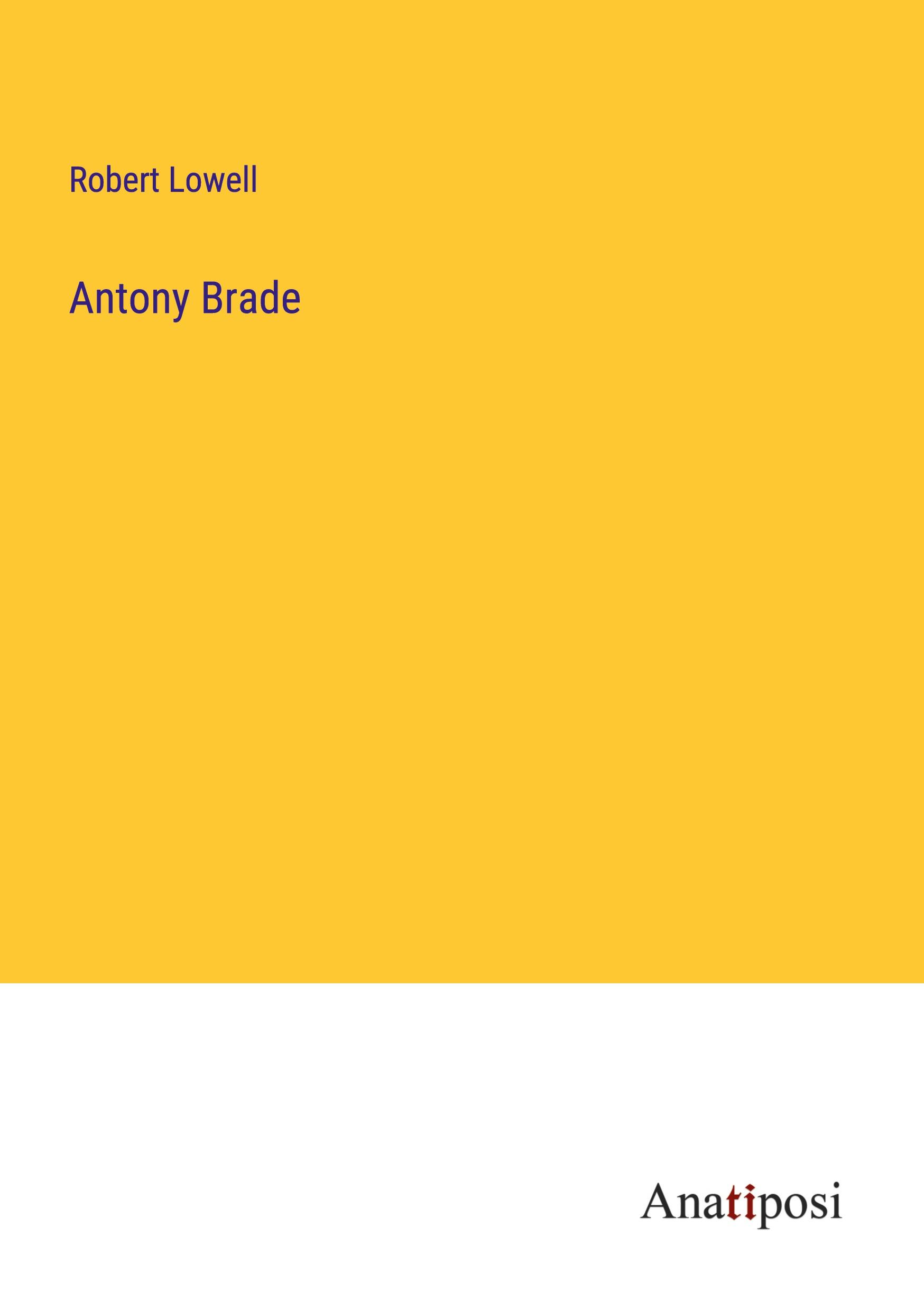 Vorderes Coverbild Antony Brade