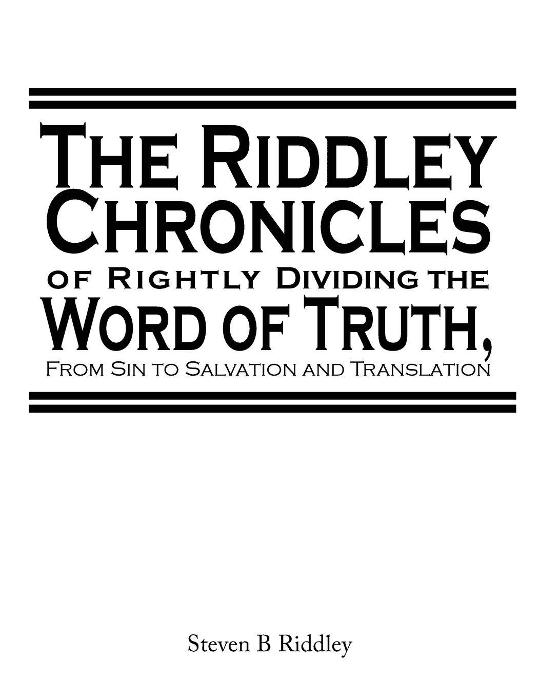 Vorderes Coverbild "The Riddley Chronicles