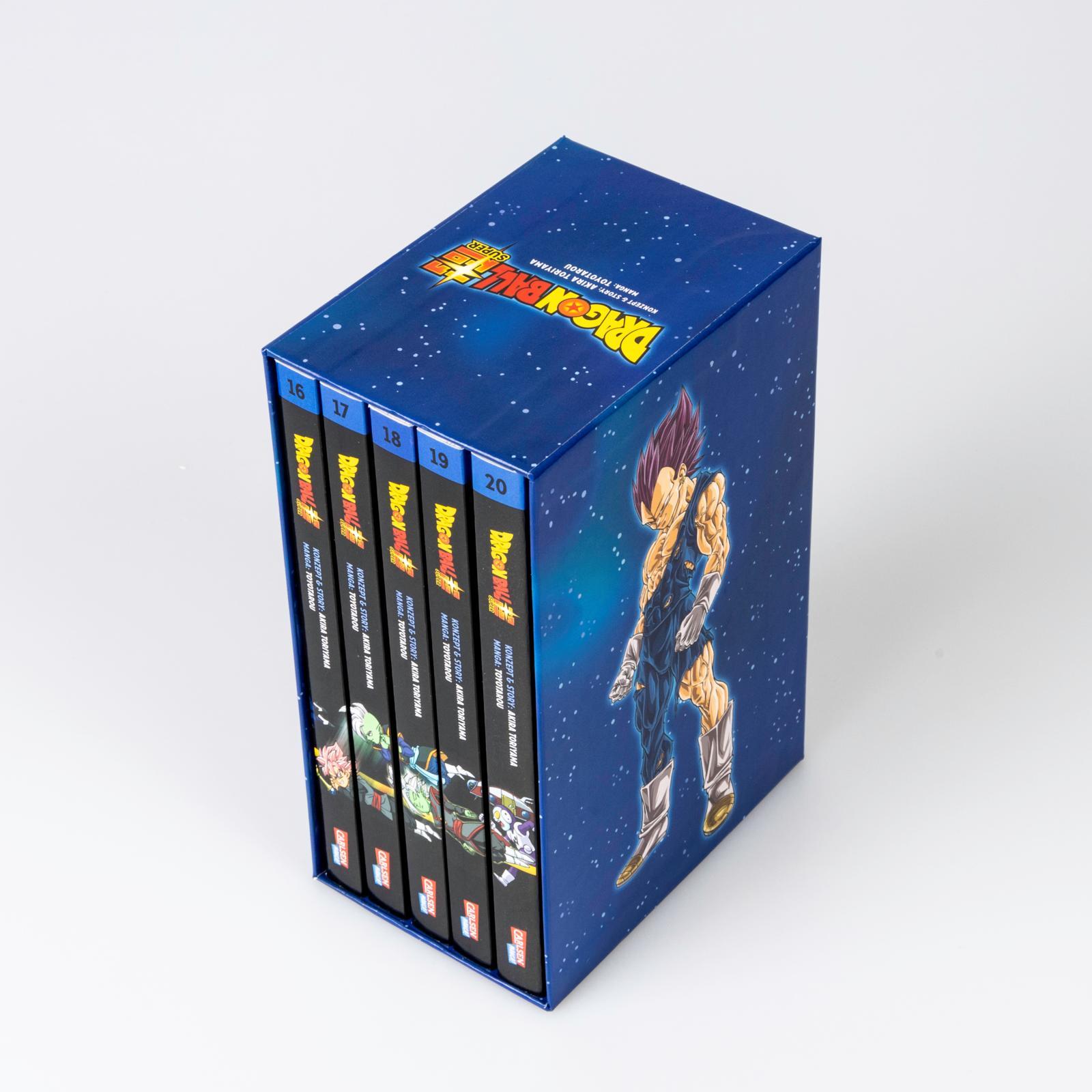Beispielinhalt (Bild) Dragon Ball Super, Bände 16-20 im Sammelschuber mit Extra
