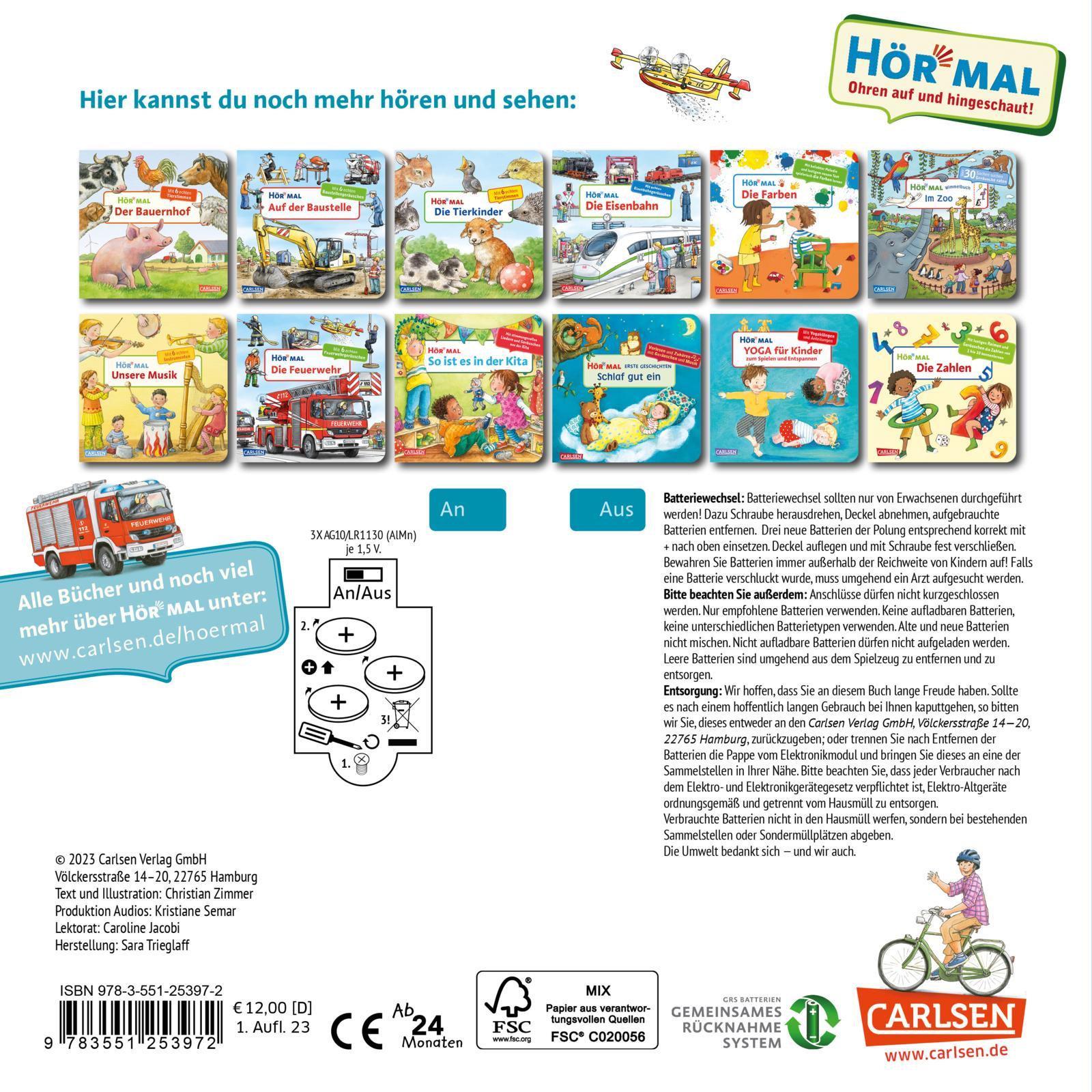 Rückseitencover Hör mal (Soundbuch): Die Fahrzeuge