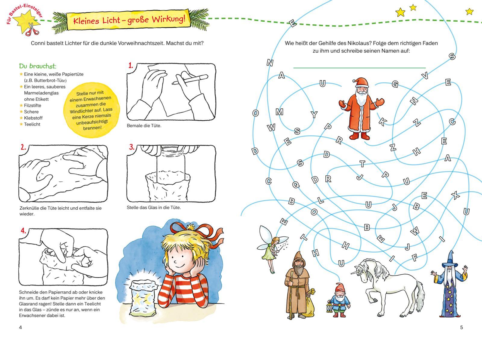 Beispielinhalt (Bild) Conni Gelbe Reihe (Beschäftigungsbuch): Mein dickes Weihnachts-Bastelbuch