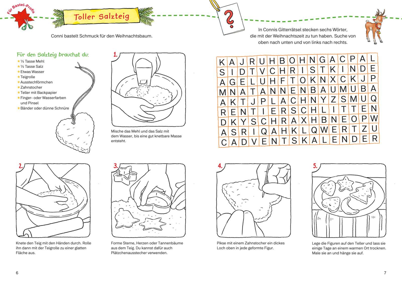 Beispielinhalt (Bild) Conni Gelbe Reihe (Beschäftigungsbuch): Mein dickes Weihnachts-Bastelbuch