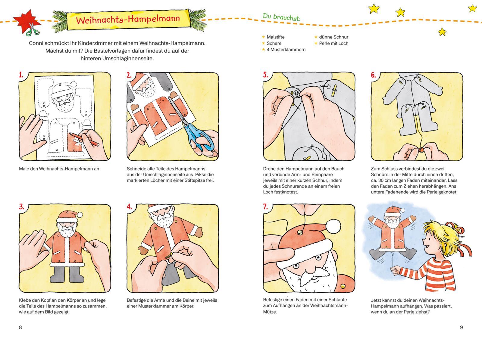 Beispielinhalt (Bild) Conni Gelbe Reihe (Beschäftigungsbuch): Mein dickes Weihnachts-Bastelbuch