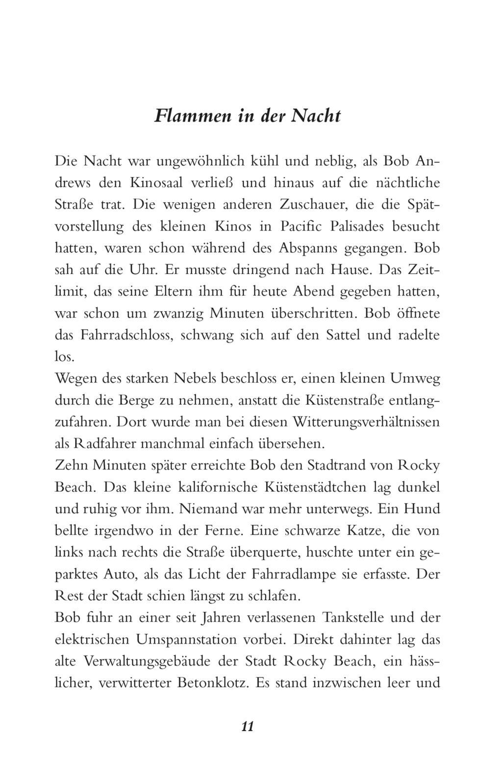 Beispielinhalt (Bild) Die drei ???: Feuermond. Dreifachband. (Enthält die Bände: Das Rätsel der Meister, Der Pfad der Täuschung, Die Nacht der Schatten)