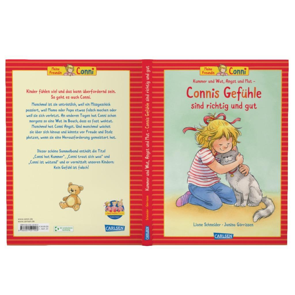 Beispielinhalt (Bild) Conni-Bilderbuch-Sammelband: Meine Freundin Conni: Kummer und Wut, Angst und Mut - Connis Gefühle sind richtig und gut
