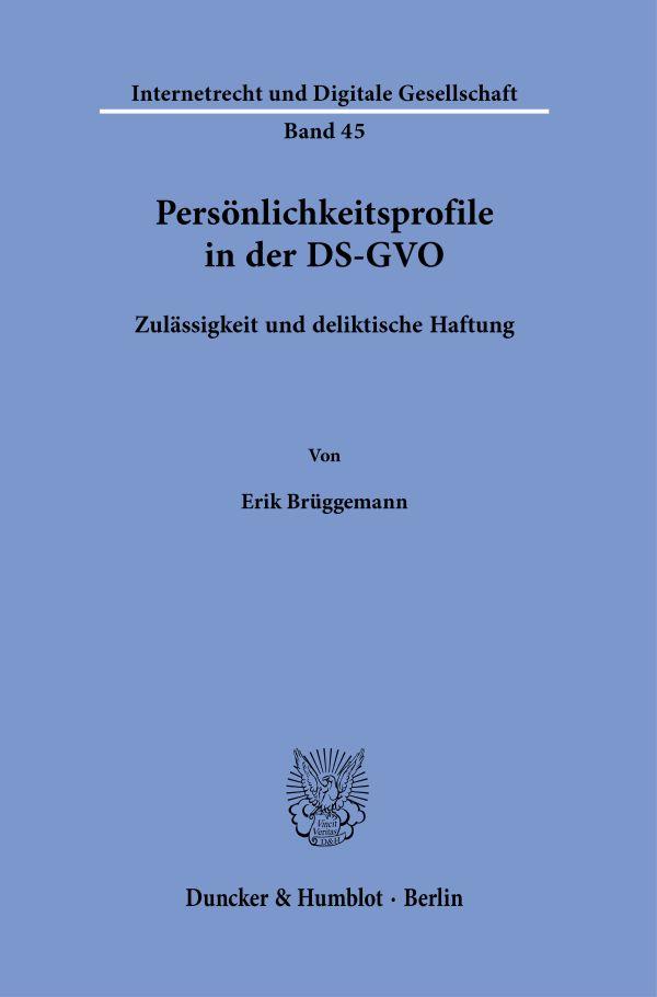 Vorderes Coverbild Persönlichkeitsprofile in der DS-GVO