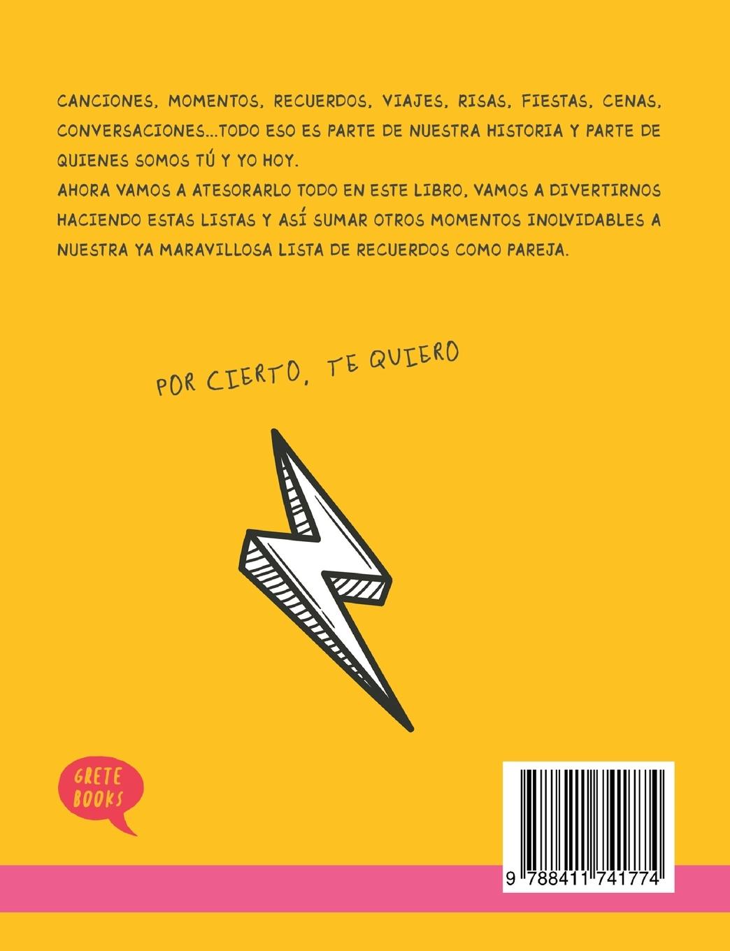 Rückseitencover Tú y yo. Listas para hacer juntos y celebrar nuestro amor.