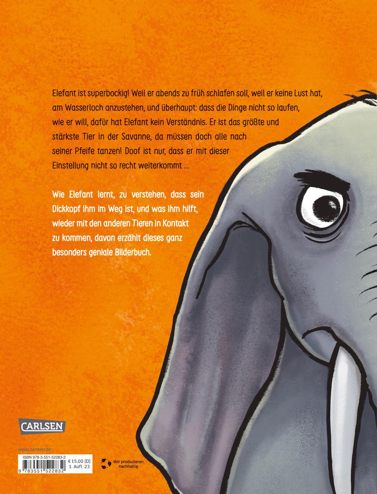 Rückseitencover Elefant will durch die Wand