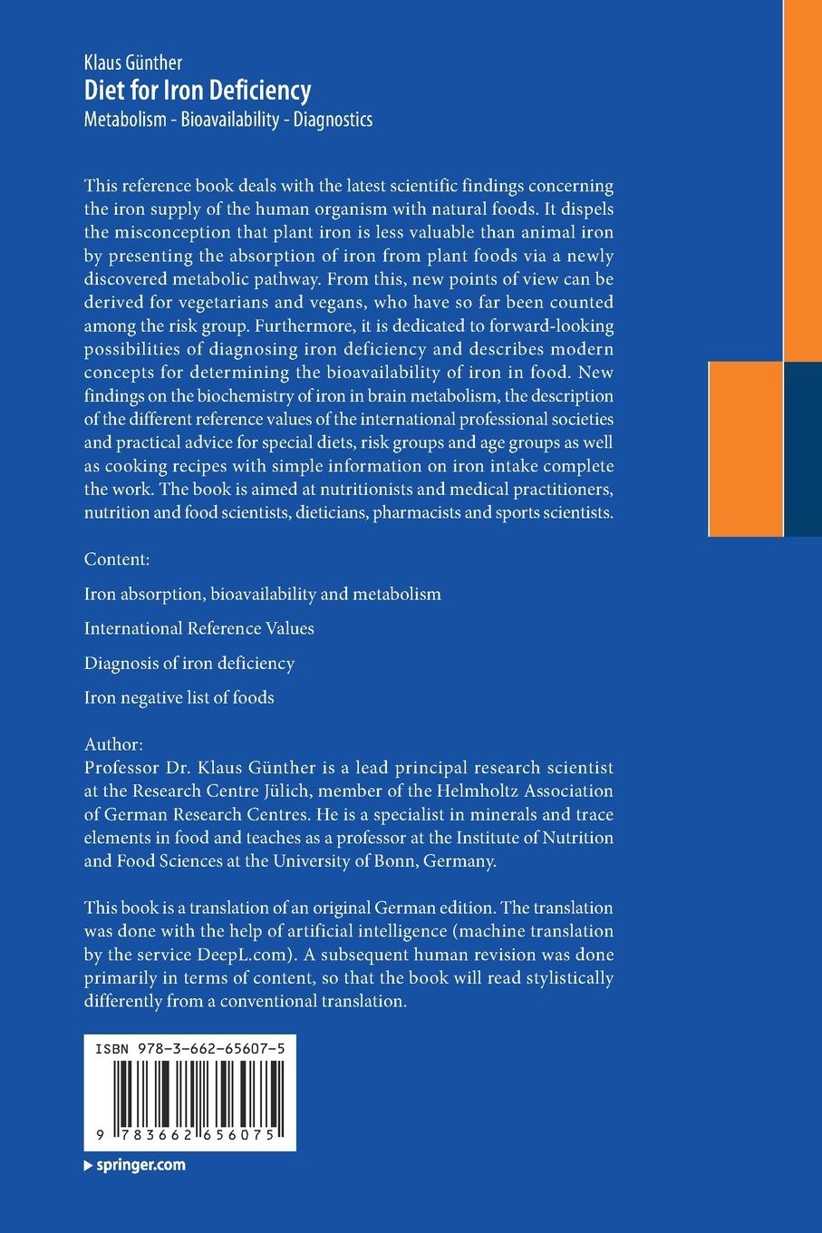 Rückseitencover Diet for Iron Deficiency