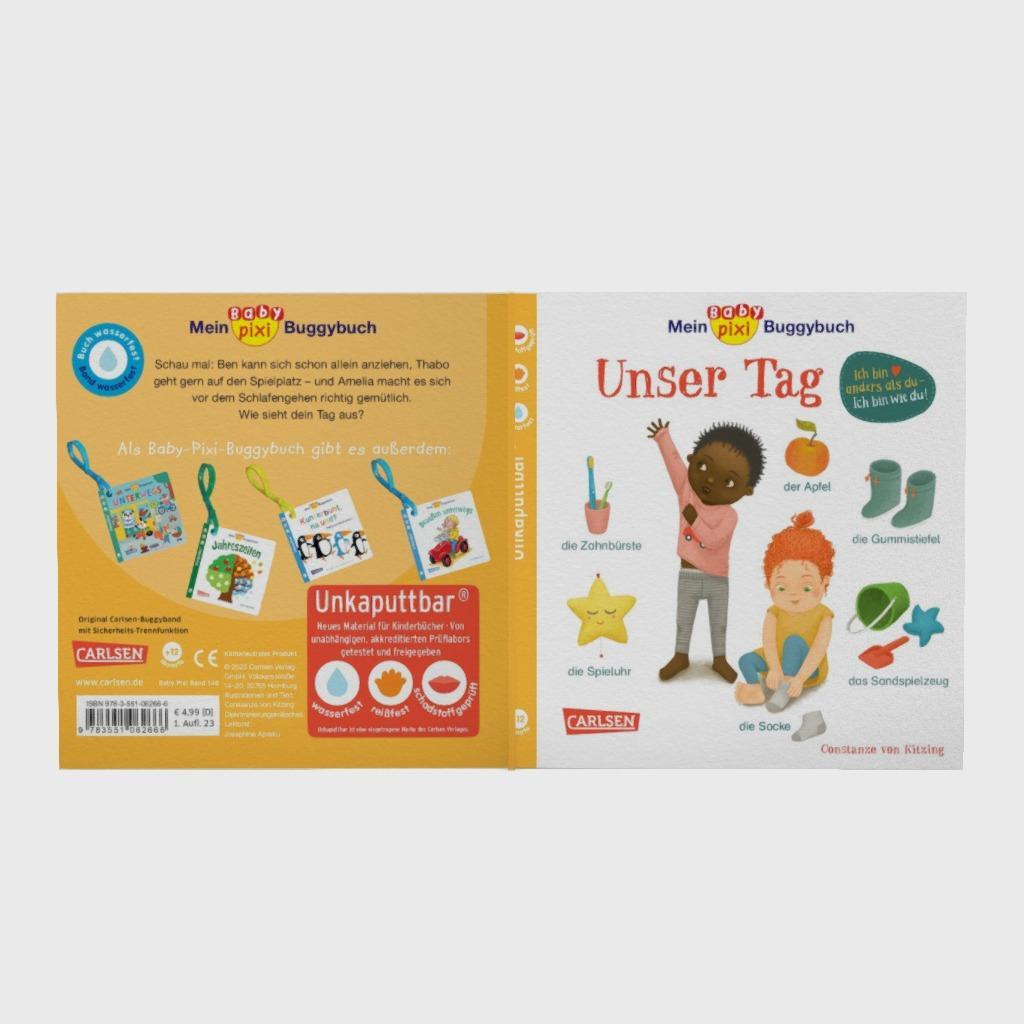 Beispielinhalt (Bild) Baby Pixi (unkaputtbar) 146: Mein Baby-Pixi-Buggybuch: Unser Tag
