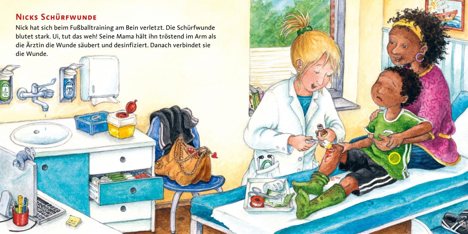 Beispielinhalt (Bild) Hör mal (Soundbuch): Bei der Kinderärztin