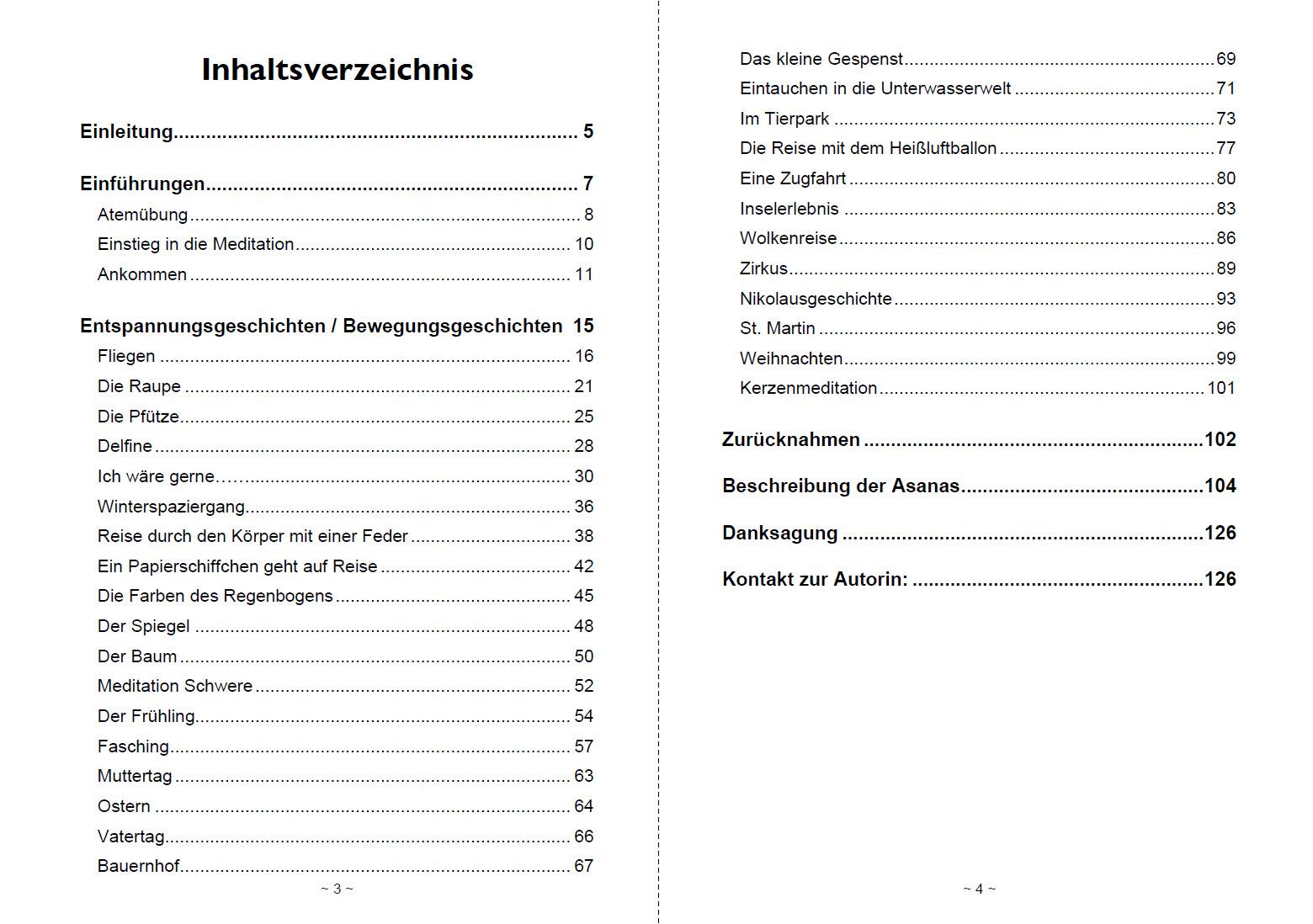 Beispielinhalt (Bild) Yoga Asanas und Entspannung für Kinder