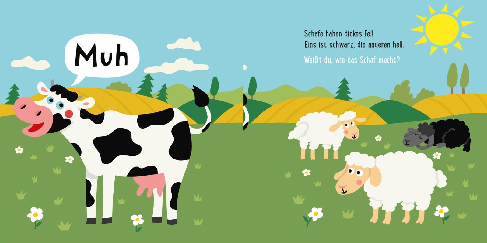 Beispielinhalt (Bild) Baby Pixi (unkaputtbar) 140: Mein Baby-Pixi-Buggybuch: Oink, Mäh, Muh!