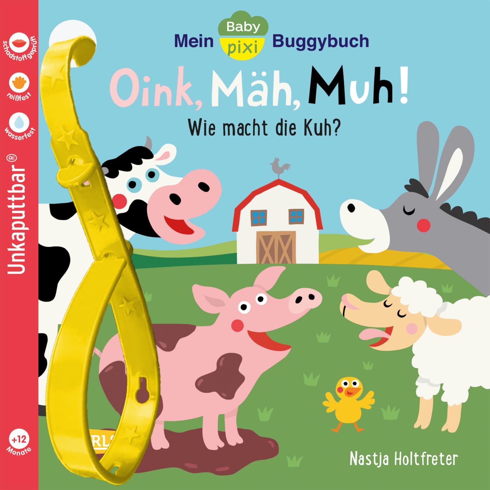 Vorderes Coverbild Baby Pixi (unkaputtbar) 140: Mein Baby-Pixi-Buggybuch: Oink, Mäh, Muh!