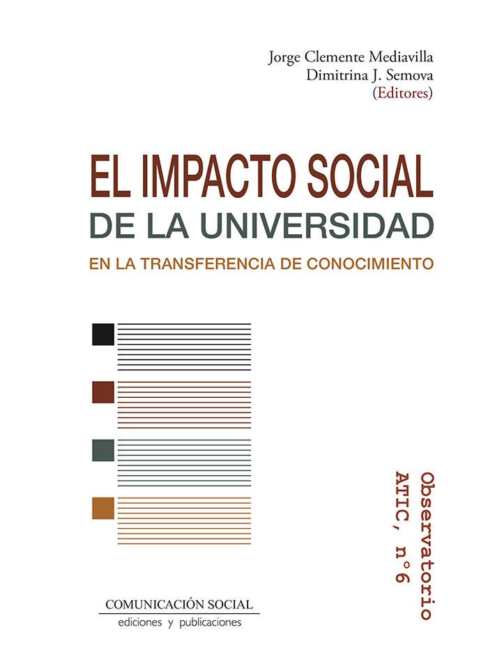 Vorderes Coverbild El impacto social de la Universidad en la transferencia de conocimiento