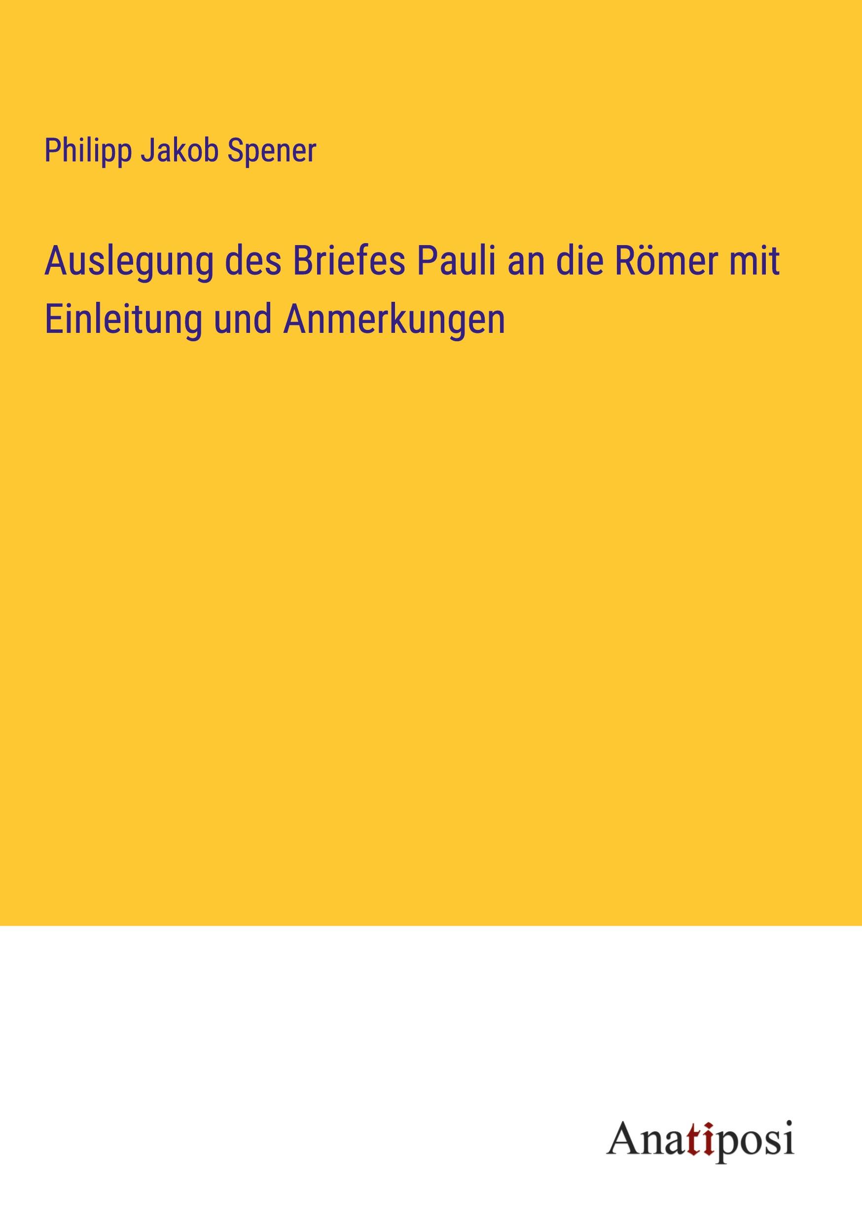 Vorderes Coverbild Auslegung des Briefes Pauli an die Römer mit Einleitung und Anmerkungen
