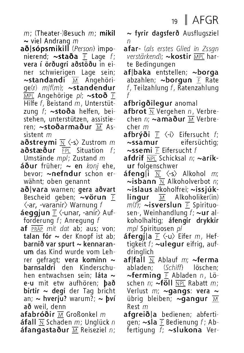 Beispielinhalt (Bild) Langenscheidt Universal-Wörterbuch Isländisch