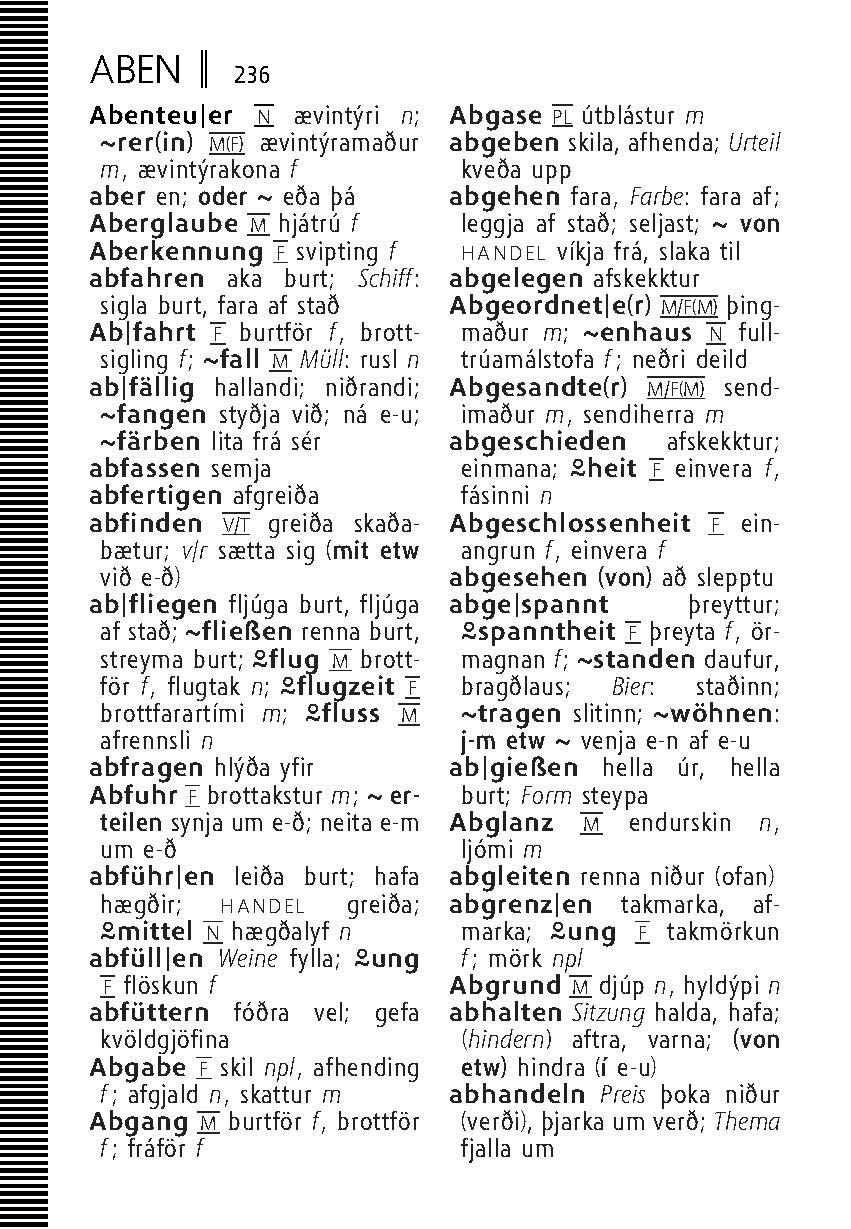 Beispielinhalt (Bild) Langenscheidt Universal-Wörterbuch Isländisch