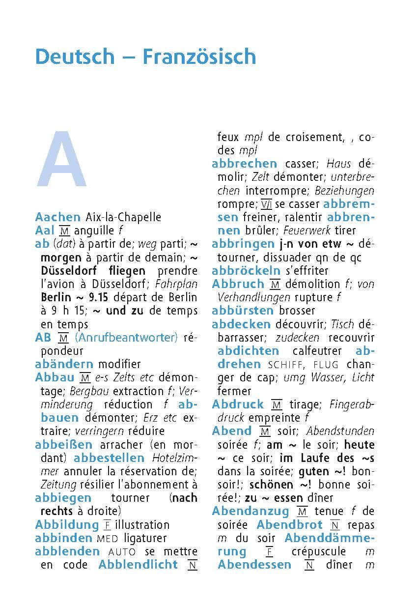 Beispielinhalt (Bild) Langenscheidt Universal-Wörterbuch Französisch