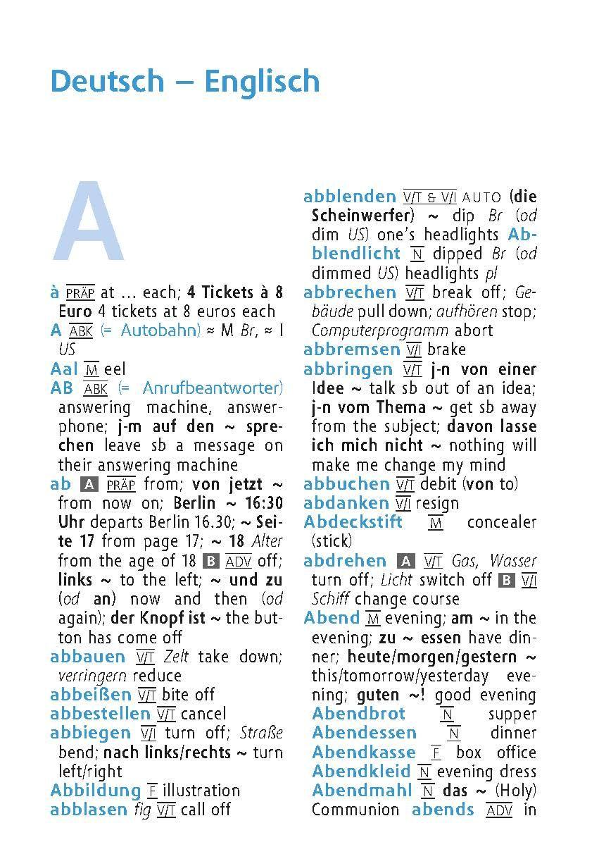 Beispielinhalt (Bild) Langenscheidt Universal-Wörterbuch Englisch