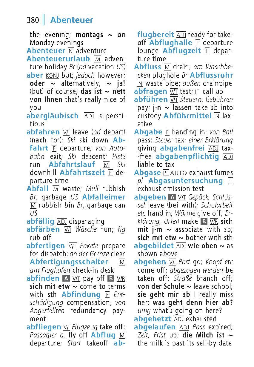 Beispielinhalt (Bild) Langenscheidt Universal-Wörterbuch Englisch