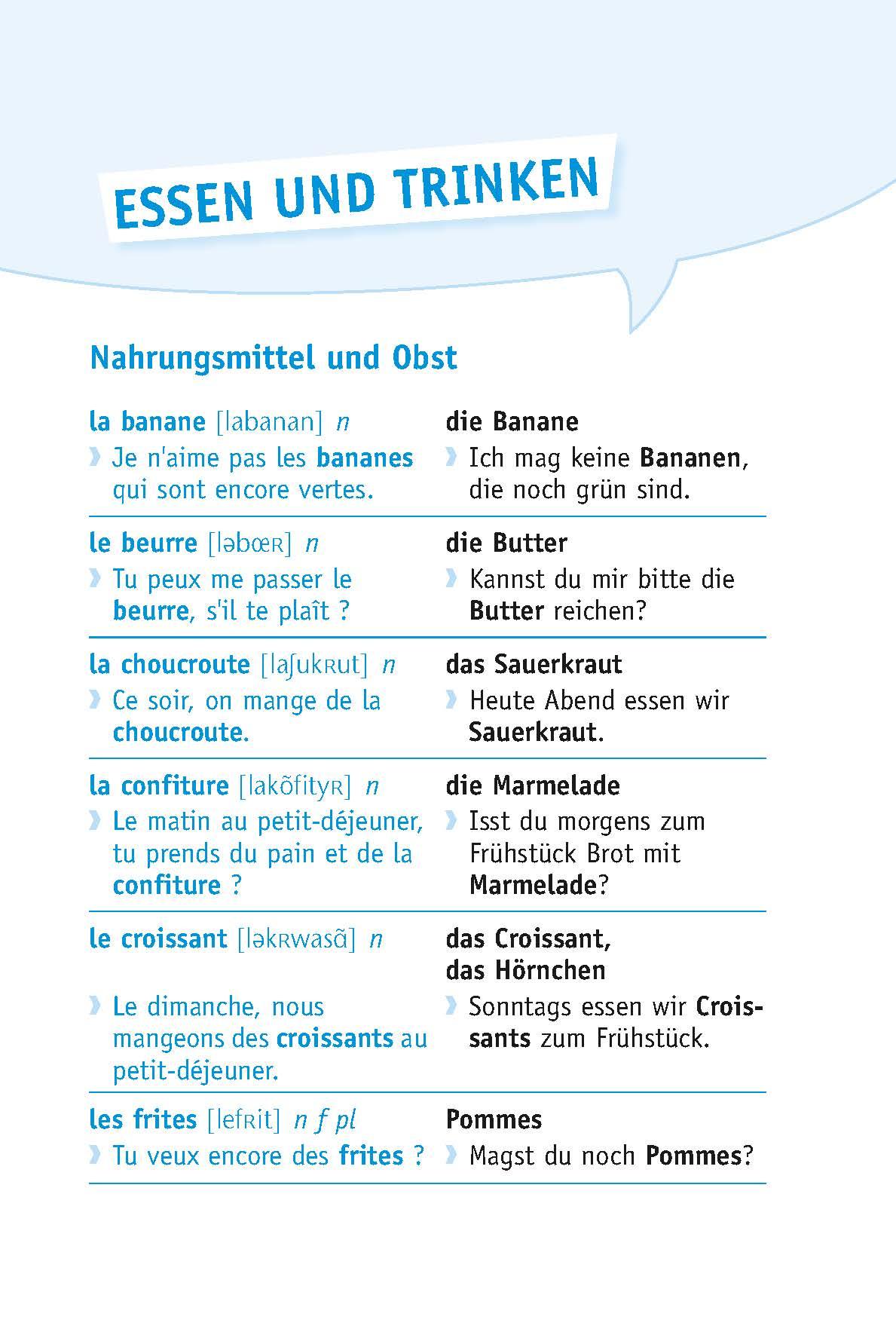 Beispielinhalt (Bild) Langenscheidt Die Top 1.000 Wörter Französisch