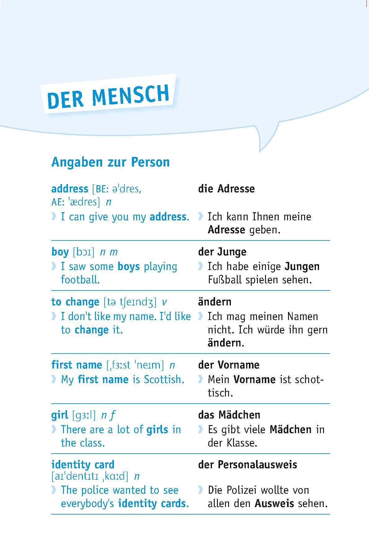 Beispielinhalt (Bild) Langenscheidt Die Top 1.000 Wörter Englisch