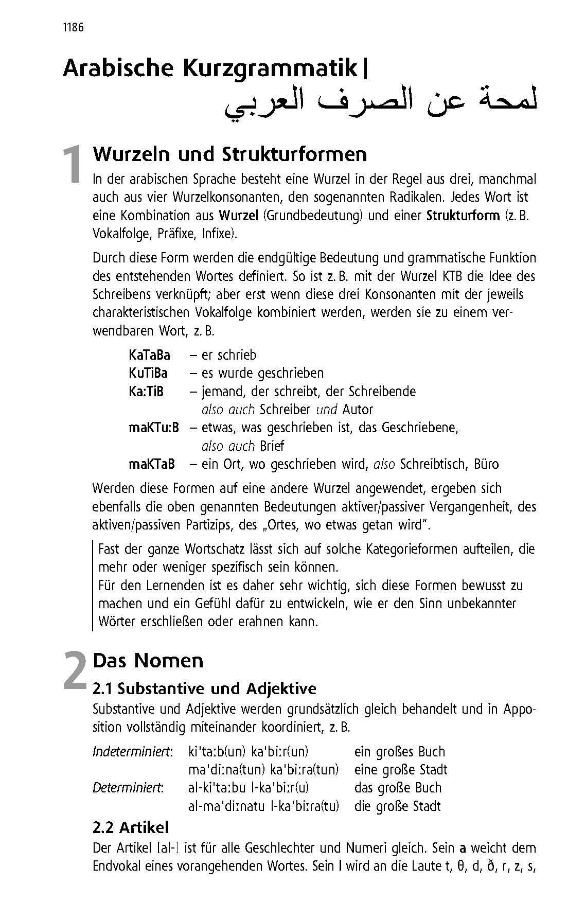 Beispielinhalt (Bild) Langenscheidt Taschenwörterbuch Arabisch