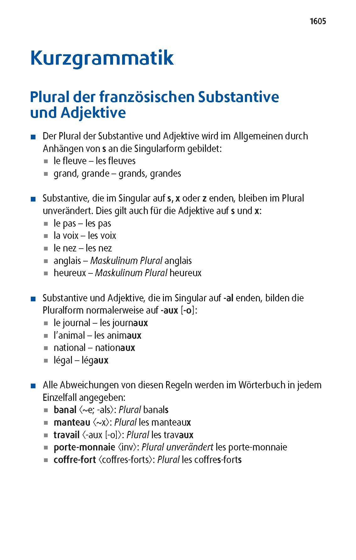 Beispielinhalt (Bild) Langenscheidt Taschenwörterbuch Französisch