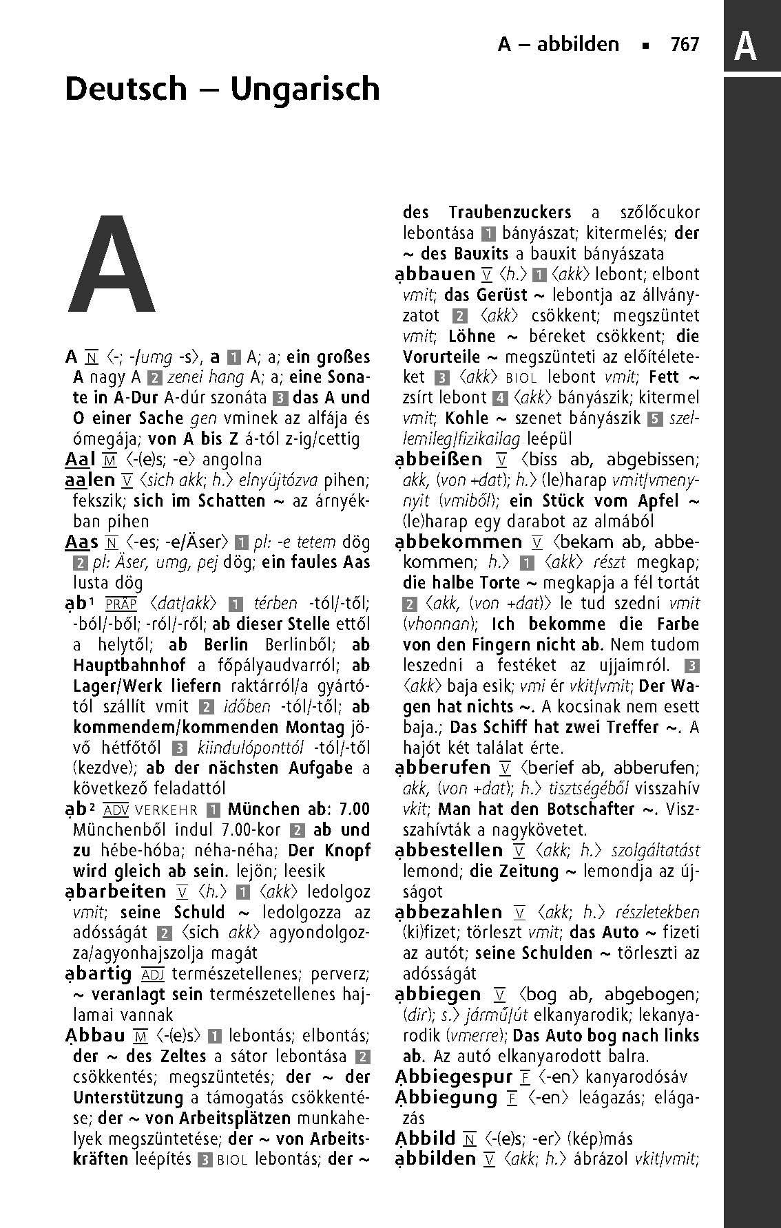 Beispielinhalt (Bild) Langenscheidt Taschenwörterbuch Ungarisch