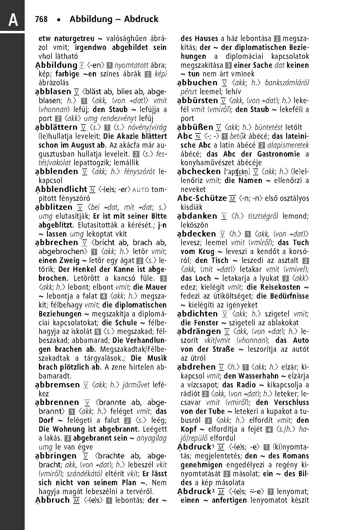 Beispielinhalt (Bild) Langenscheidt Taschenwörterbuch Ungarisch