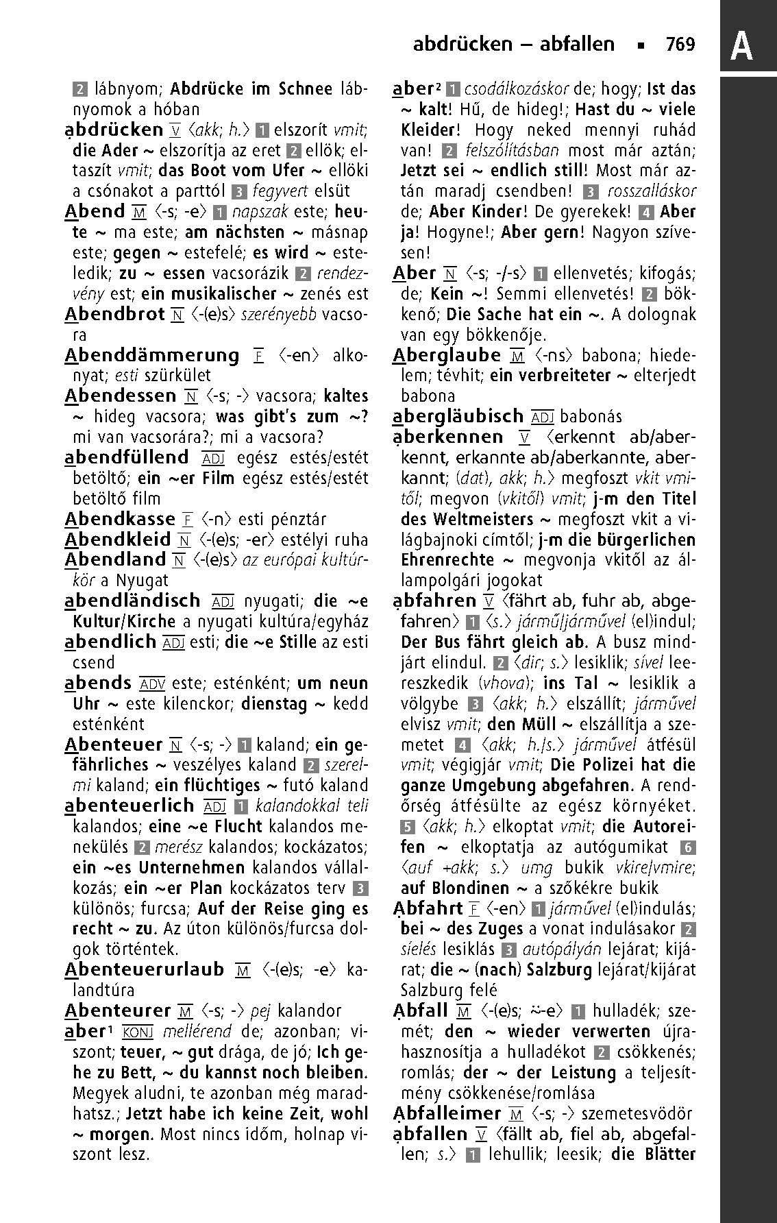 Beispielinhalt (Bild) Langenscheidt Taschenwörterbuch Ungarisch