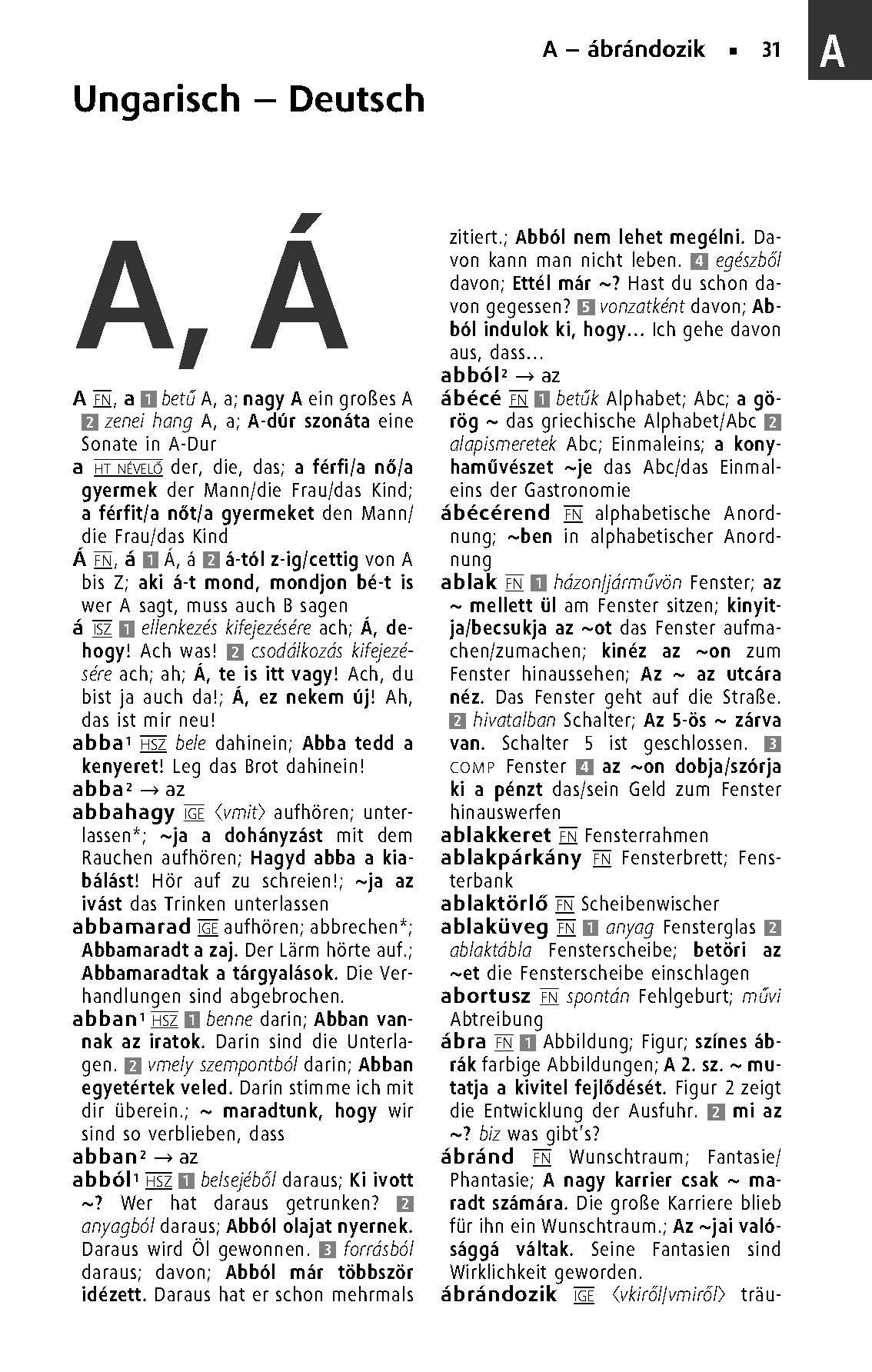 Beispielinhalt (Bild) Langenscheidt Taschenwörterbuch Ungarisch