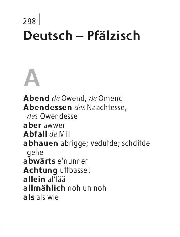 Beispielinhalt (Bild) Langenscheidt Lilliput Pfälzisch