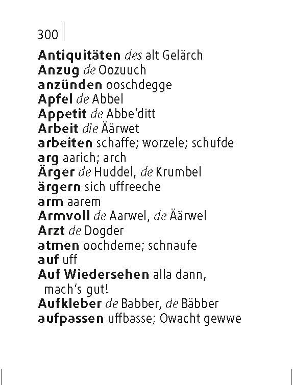 Beispielinhalt (Bild) Langenscheidt Lilliput Pfälzisch